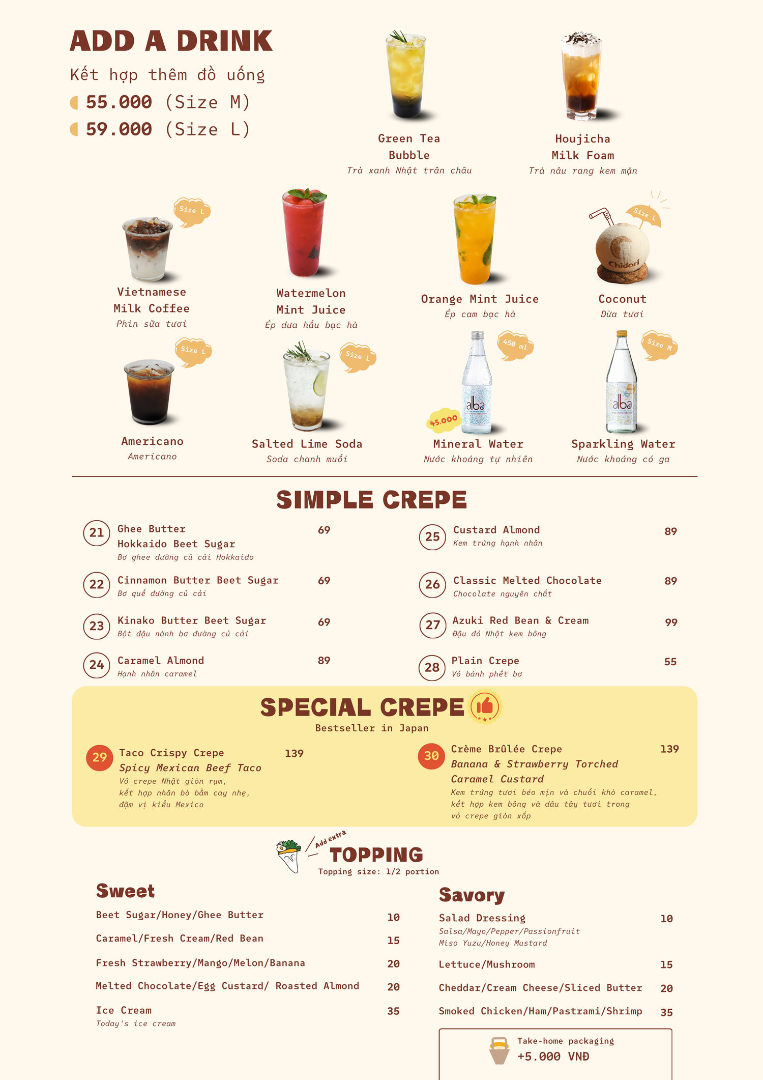 Thực đơn Chidori Crepe trang 2