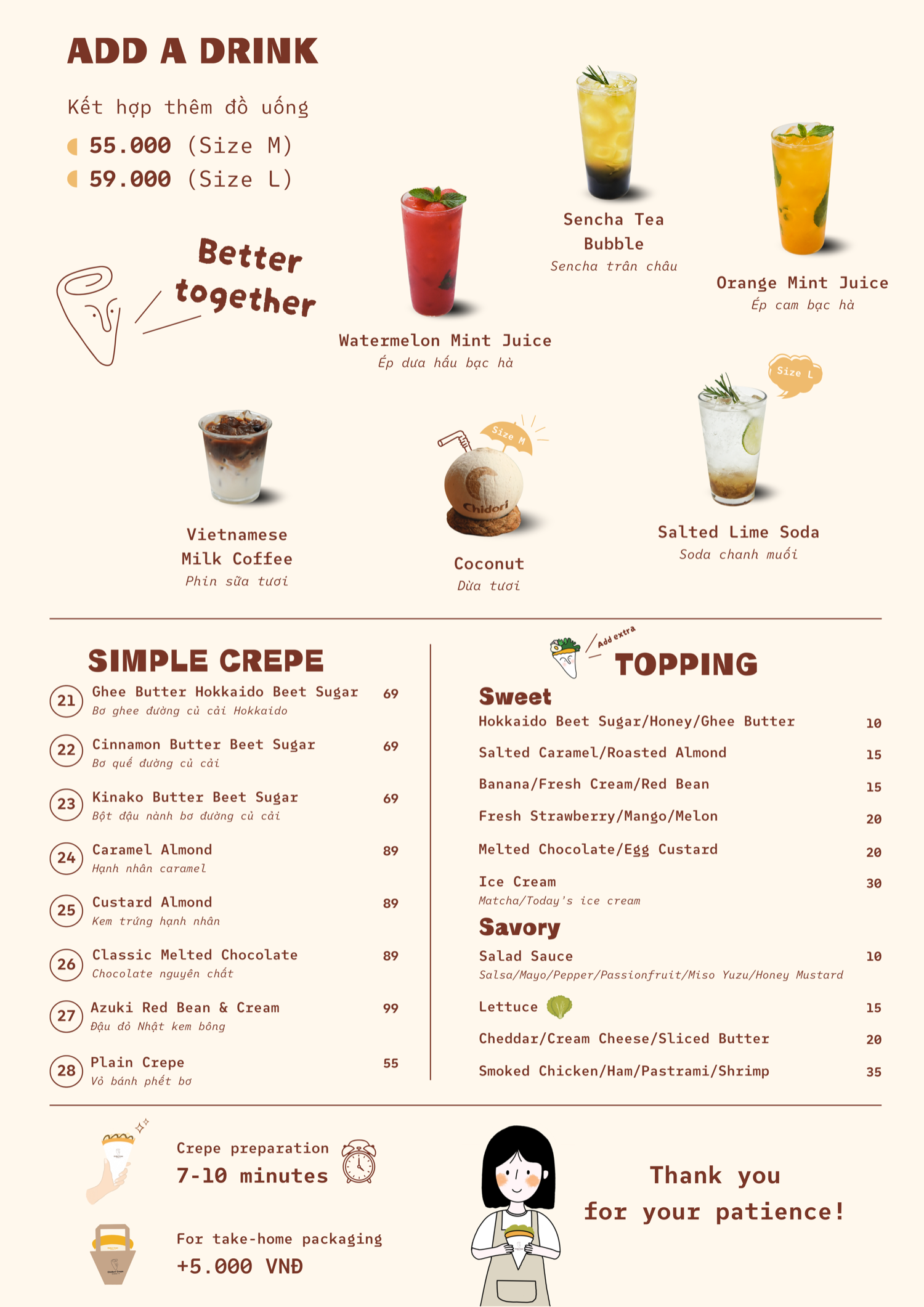 Thực đơn Chidori Crepe trang 2